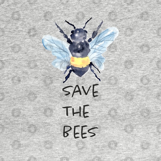 Save the Bees in watercolor by Harpleydesign